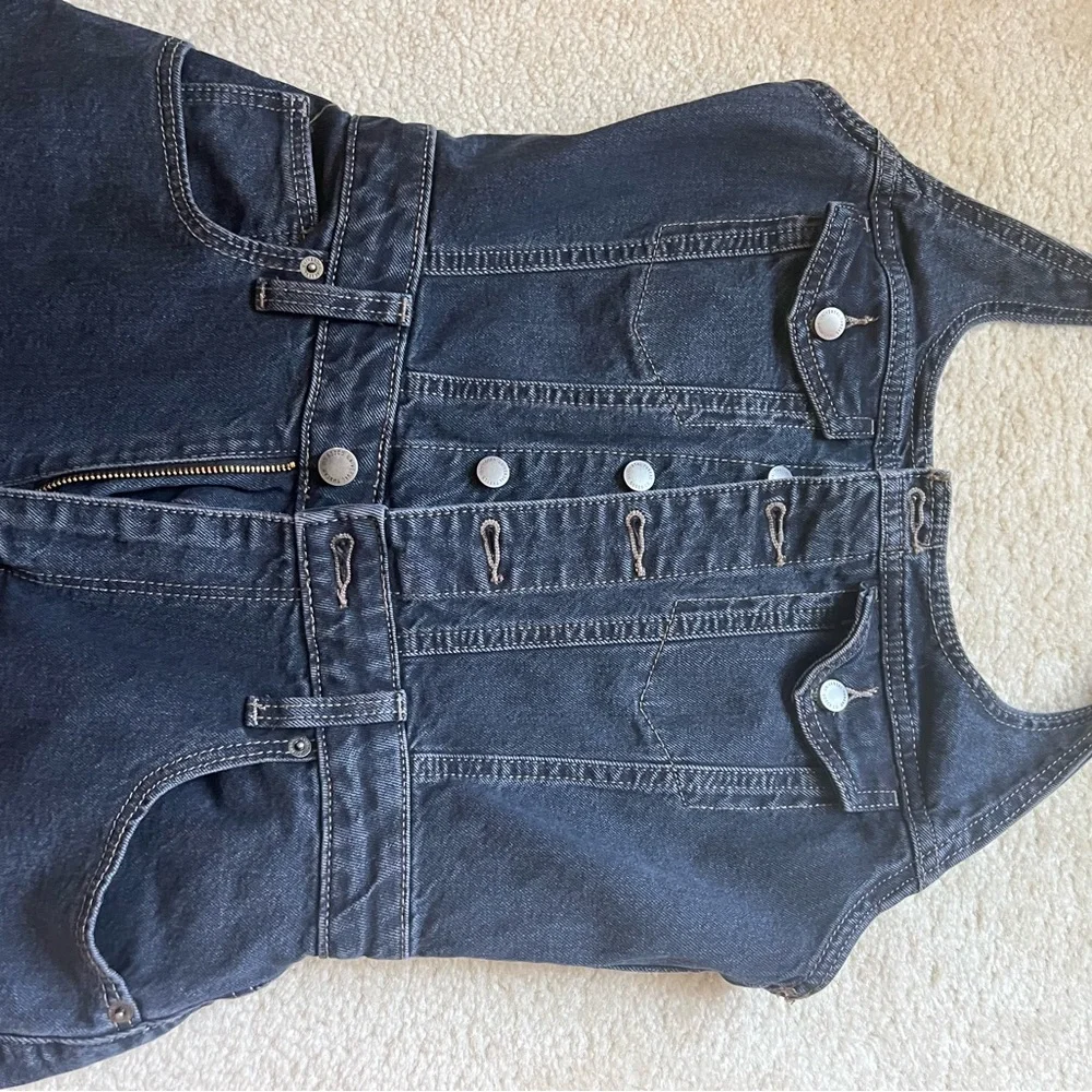 Denim Halter Midi Dress - Picture 2 of 5